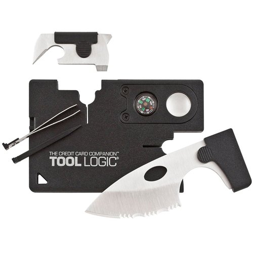 Sog Black Credit Card Companion with Lens Compass Multitool