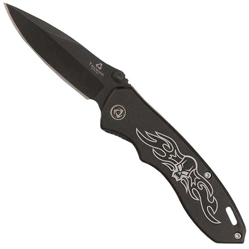 United Cutlery Onyx Skull Design Handle Tailwind Folding Knife - Black