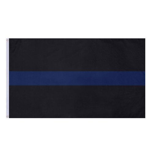 Ultra Force Black Flag With Centered Blue Line