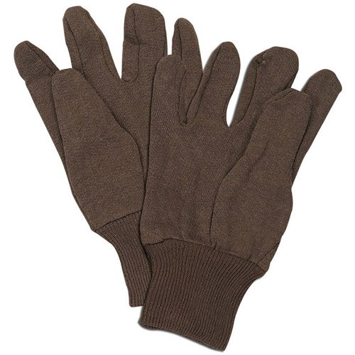 Brown Cotton Jersey Work Gloves