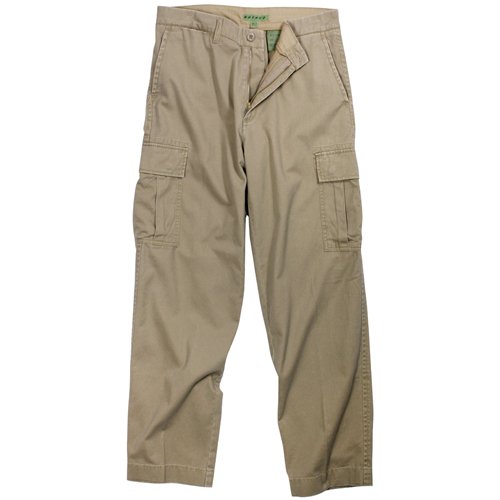 Ultra Force Khaki Vintage Flat Front Cargo Fatigue Pants