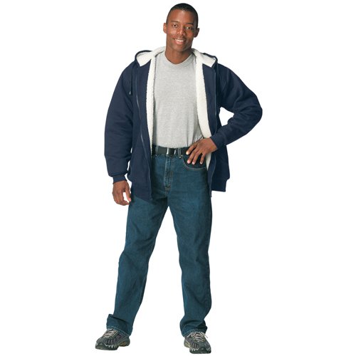 Mens Heavyweight Sherpa Lined Zippered Sweatshirt
