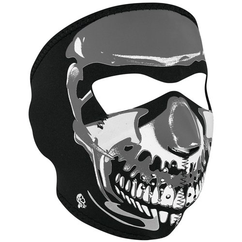 Neoprene Face Mask, Chrome Skull