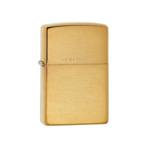 Zippo Brushed Brass Lighter With Solid Brass Engraved