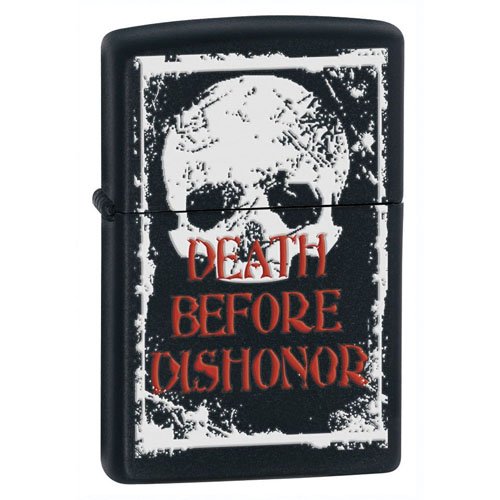 Zippo Death Before Dishonor Black Matte Lighter