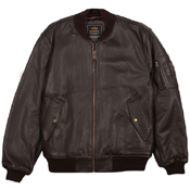 Alpha Mens Leather MA-1 Flight Jacket