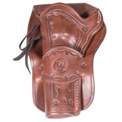 Western Justice Hand Tooled Leather Holster - 6 Inch