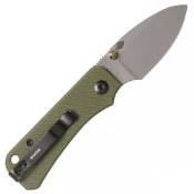 Baby Banter Folding Knife - Green Micarta Handle: Experience the elegance and functionality of this folding knife with a striking green Micarta handle.