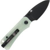 Baby Banter Folding Knife - Green Micarta Handle: Experience the elegance and functionality of this folding knife with a striking green Micarta handle.