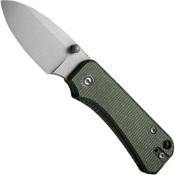 Baby Banter Folding Knife - Green Micarta Handle: Experience the elegance and functionality of this folding knife with a striking green Micarta handle.