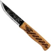Norse Dragon Fixed Blade Knife featuring a hickory handle for a touch of Viking spirit.