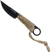 Kickback Fixed Blade Knife w/Cord - Black