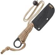Kickback Fixed Blade Knife with cord, your reliable partner in every adventure, all in black 