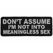 Don't Assume I'm Not Into Meaningless Sex Funny Iron-on Patch