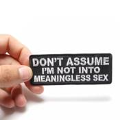 Don't Assume I'm Not Into Meaningless Sex Funny Iron-on Patch