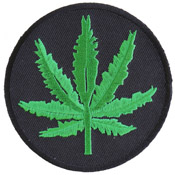 Marijuana Leaf Patch - 3x3 Inch - Black/Green