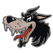 Small Cartoon Wolf Patch - 4x4 Inch