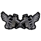 Tattoo Guns Wings Patch Small 4.5x2 Inch