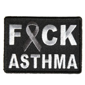 2.75x2 Inch FCK Asthma Gray Ribbon Patch