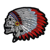 Screaming Indian Skull With Head Dress Small Patch
