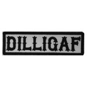 Dilligaf Patch Black On White 3.5x1 inch