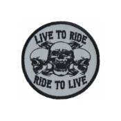 Live To Ride Ride To Live Three Skulls Patch 