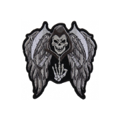 Reaper Skull Wings Middle Finger Patch Small