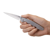 CRKT Flat Out Stainless Steel Handle Folding Knife