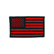 USA Black And Red Ractangle Flag Patch