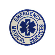 Emergency Medicle Services Logo Blue And White Patch