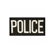 Police Tab White/Black 2 Inch by 4 Inch Patch