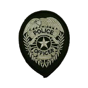 Police Shield Patch - Black/Grey