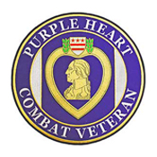 Purple Heart Combat Veteran Patch - 12 Inch