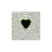 Fuzzy Dude Heart Black Middle Green Lime