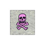 Skull Classic 2.75 Inches Black On Purple Patch