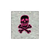 Skull Classic 2.75 Inches Pink On Black Patch