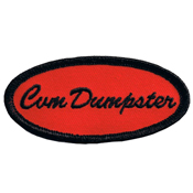 Fuzzy Dude Cum Dumpster Name Tag Embroidered Patch