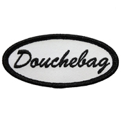 Fuzzy Dude Douchebag Name Tag Embroidered Patch