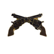 Revolver Guns Crossed Enamel Pin - 1 Inch