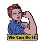 Rosie We Can Do It Enamel Pin - 1.25 Inch