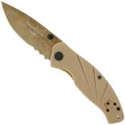 Timberline SOC Coyote Tan Handle Combo Edge Folding Knife
