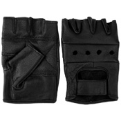 Leather Fingerless Biker Gloves