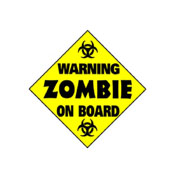 Sticker Warning Zombie On Board