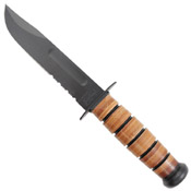 USMC Leather Handle Fixed Blade Knife