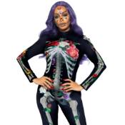 Floral 3D Skeleton Catsuit Costume