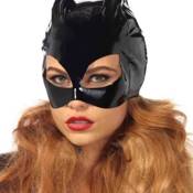 Wet Look Vinyl Catwoman Bodysuit Mask