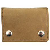 Tri-Fold Leather Chain Wallet w/ Coin Pocket
