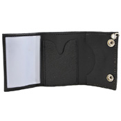 Tri-Fold Leather Chain Wallet