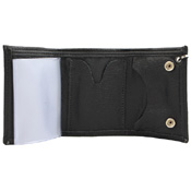 Tri-Fold Soft Leather Chain Wallet