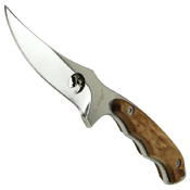 Elk Ridge Maple Burl Wood Handle Fixed Blade Knife w/ Sheath